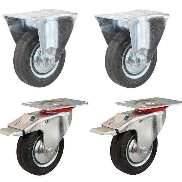 Set 4 Otočných Koleček Pro Vozík 160 mm palety