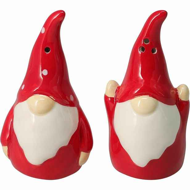 Vánoční keramická slánka a pepřenka Vánoční skřítek