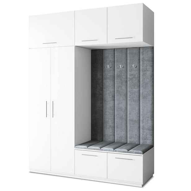 MASSENO MODERNÍ PŘEDSÍŇOVÁ SESTAVA REMA, 180/240/60 cm, bílá