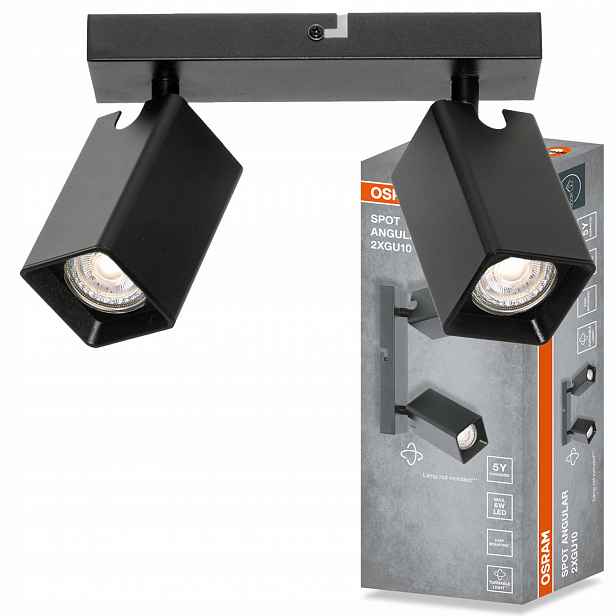Stropní Svítidlo Nástěnné svítidlo s pohyblivým bodovým reflektorem 2x GU10 Osram