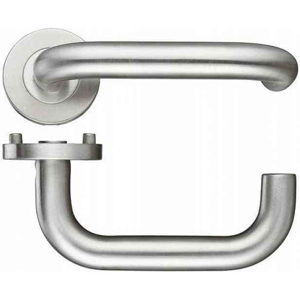 Bezpečnostní klika pro vchodové dveře 30-60 mm Kulatá rozeta 52 mm Inox