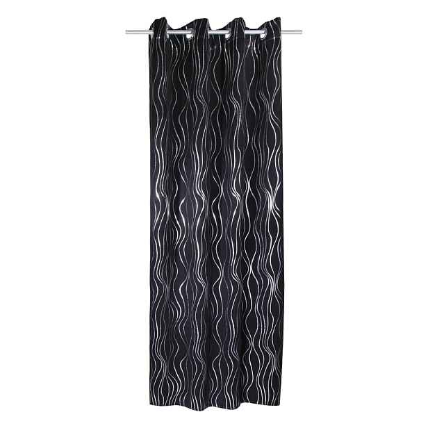 Černý závěs 135x245 cm Waves – Sehlbach