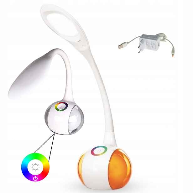 Led stmívatelná kancelářská lampa Stolní lampa 2v1 Rgb podsvícení Nilsen