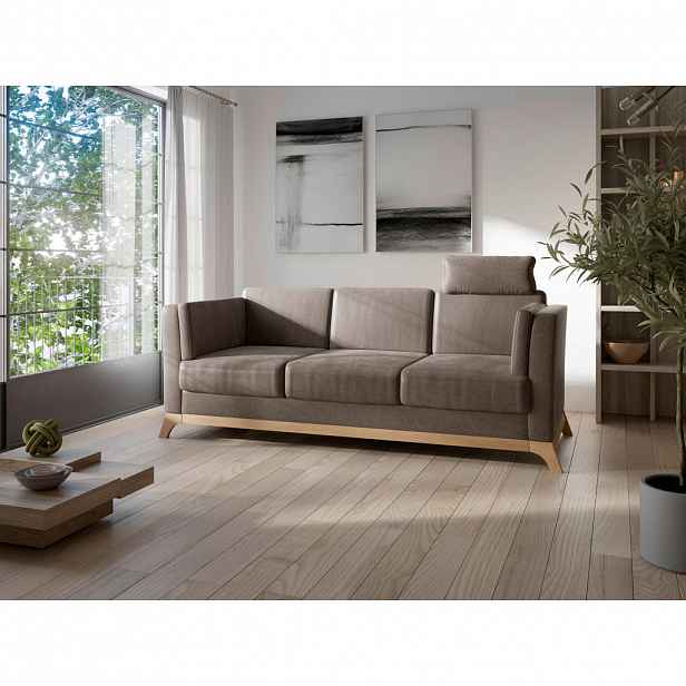 Sit & More TŘÍMÍSTNÁ POHOVKA, textil, hnědá