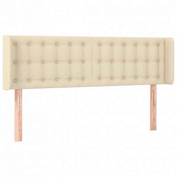 vidaXL Čelo postele typu ušák krémové 147 x 16 x 78/88 cm textil