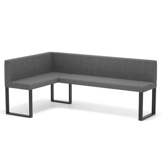 Idohome ROHOVÁ LAVICE SANA U levá tkanina hladká, 128/168 cm, tmavě šedá