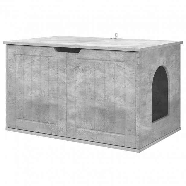 vidaXL Kočičí dům Beton 85 x 55 x 50,5 cm Kompozitní dřevo