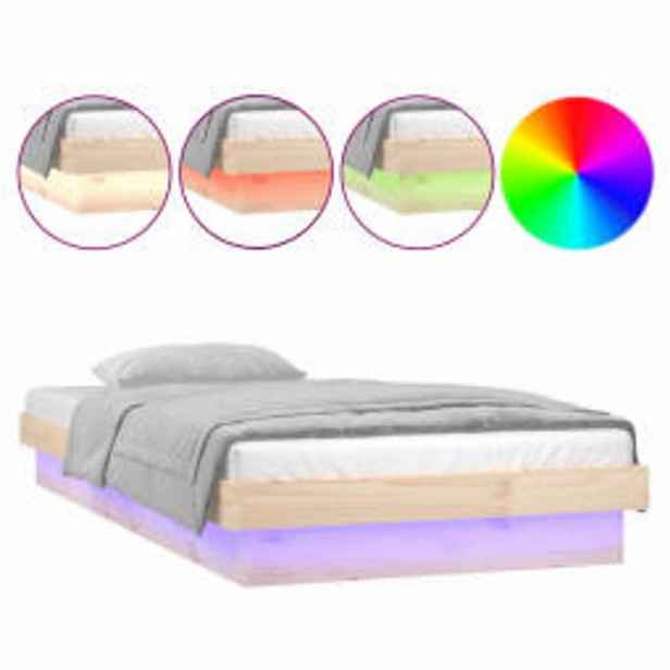 vidaXL Rám postele s LED světlem 100 x 200 cm masivní dřevo