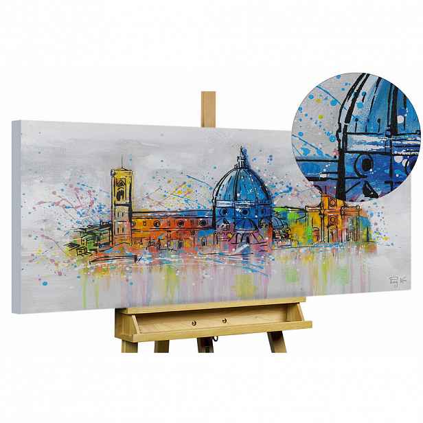 KUNSTLOFT RUČNĚ MALOVANÝ AKRYLOVÝ OBRAZ ŠEDÝ, 120/60 CM