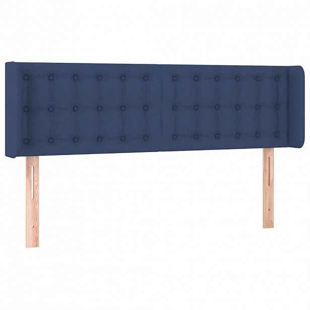 vidaXL Čelo postele typu ušák modré 147 x 16 x 78/88 cm textil