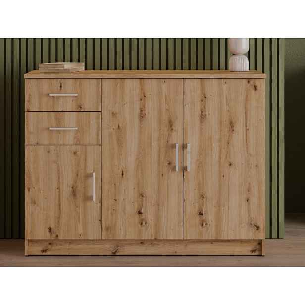 Komoda 3-dveřová Universal, 118 cm, dub artisan