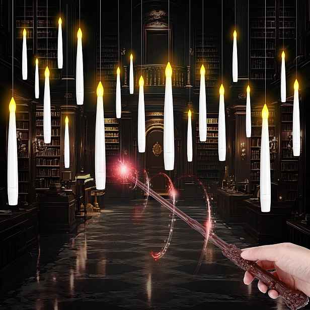 Plovoucí Led svíčky s hůlkou Kouzelné závěsné Halloween Sada 20 ks