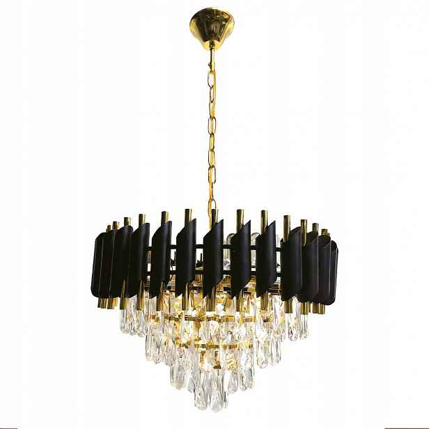 Závěsná lampa Milagro Cristal ML2582 7xE14 48 cm, černý zlatý lustr