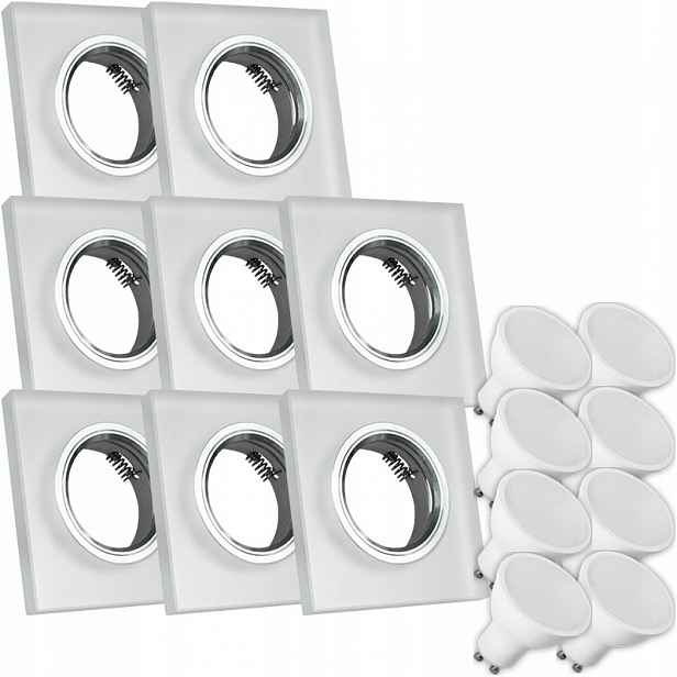 8X Skleněná Lampička Moderní Kulaté Stropní Svítidlo Kolo Silné Sklo Námraza 3W Led Žárovka