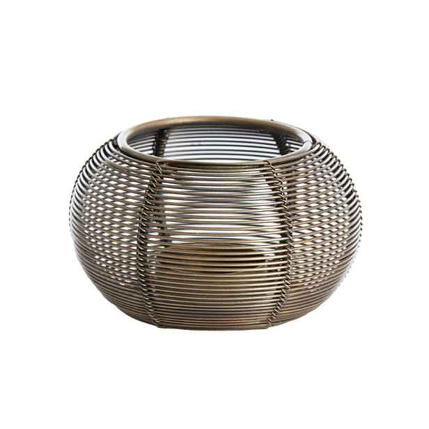 Bronzový antik kovový svícen Biano - Ø 11*7 cm Light & Living
