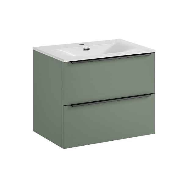 Comad Závěsná skříňka Sombra Green Sky se zápustným umyvadlem 70 cm reed green