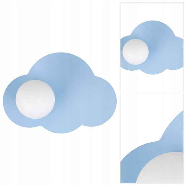 Modré nástěnné svítidlo Cloud loft s jemným leskem nad zrcadlem Tk Lighting