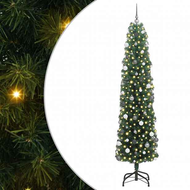 vidaXL Umělý vánoční stromeček Zelená 240 cm PVC, ocel a plast