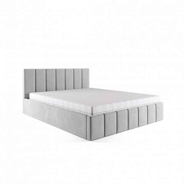 Fedve POLSTERBED Pesaro 120x200 cm, Světle šedá