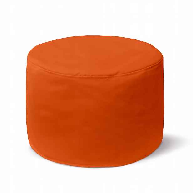 Oranžová Dekorativní Podnožka 35x25 cm, Ozdobný Kulatý Taburet Pod Nohy