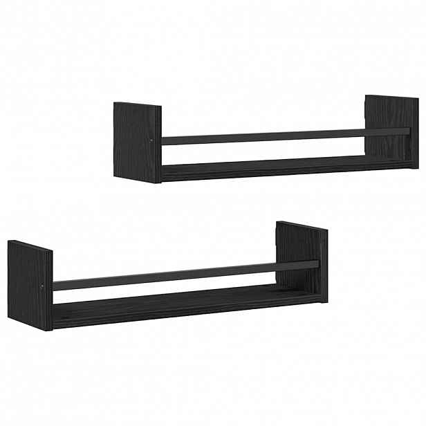 vidaXL Nástěnná polička 2 ks Černý dub 60 x 16 x 14 cm