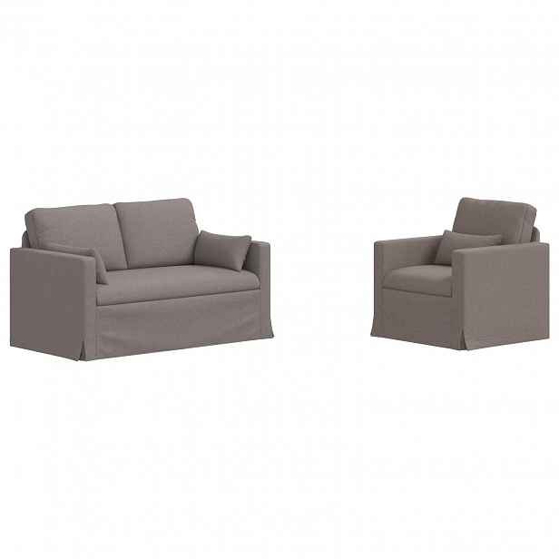 vidaXL Set pohovek 2 ks Taupe textil