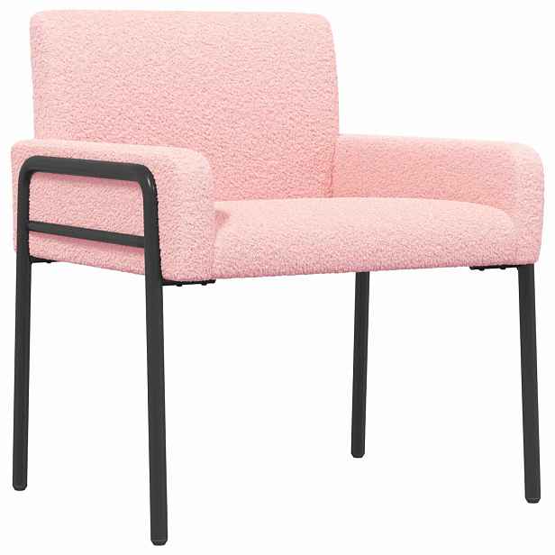 vidaXL Designové křeslo Růžová Bouclé