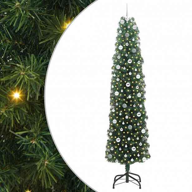 vidaXL Umělý vánoční stromeček Zelená 240 cm PVC, ocel a plast