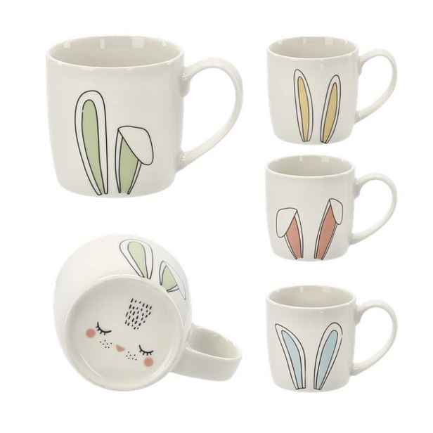 hrnek 270ml, dekor UŠI ZAJÍCE, porcelán