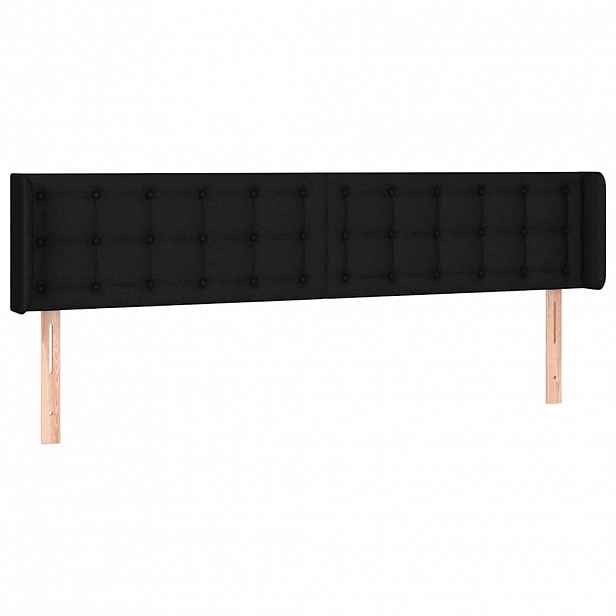 vidaXL Čelo postele typu ušák černé 163 x 16 x 78/88 cm textil