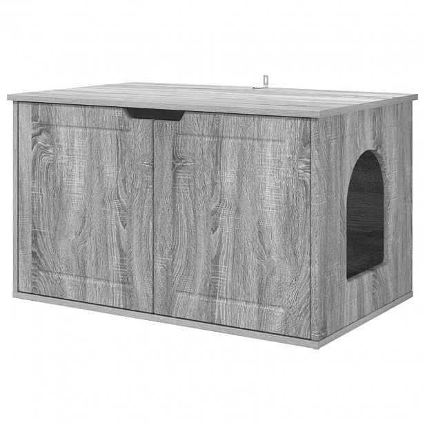 vidaXL Kočičí dům Šedá Sonoma 85 x 55 x 50,5 cm Kompozitní dřevo