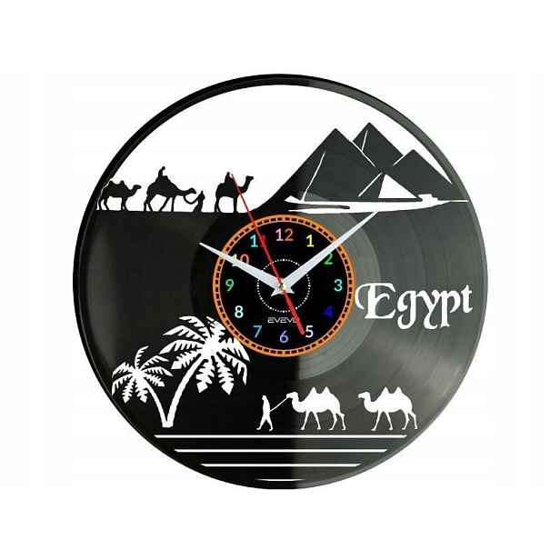 Egypt Dárek Originální dekorace do domu Hodiny z vinylové desky