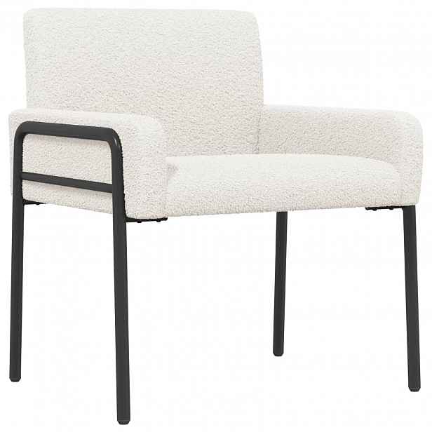 vidaXL Designové křeslo Krémová Bouclé