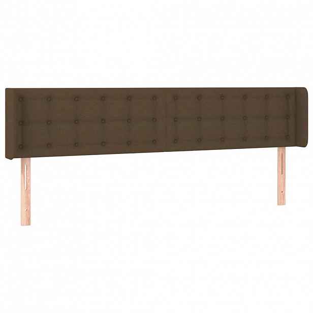 vidaXL Čelo postele typu ušák tmavě hnědé 163x16x78/88 cm textil