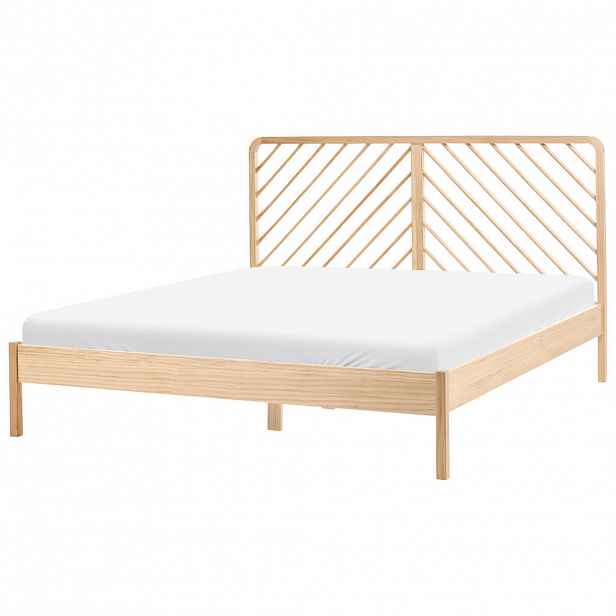 Beliani POSTEL s roštem 180/200 cm Borovicové dřevo Světle hnědá Sephos
