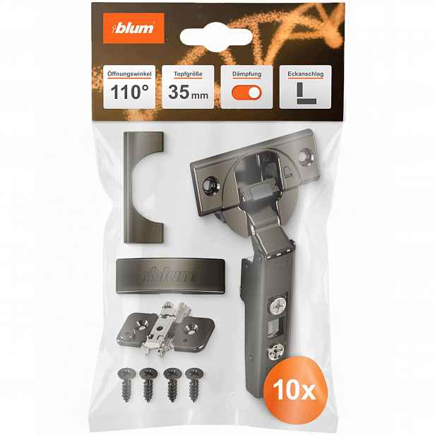 Blum 10 x nábytkové závěsy Clip top Blumotion 110° se softclose