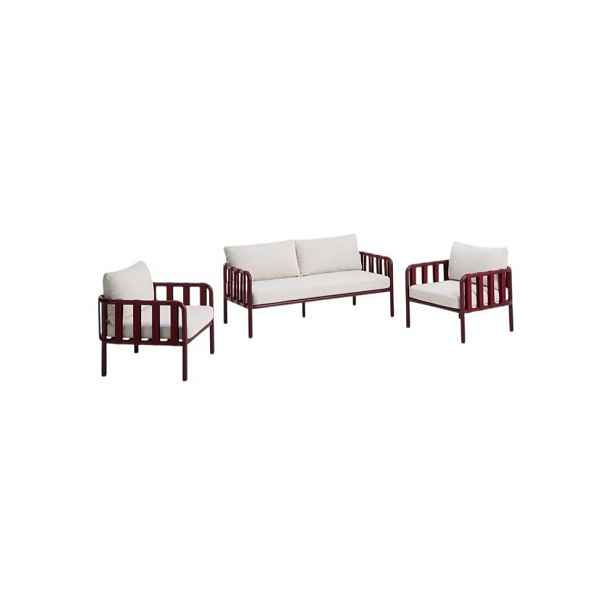 Červený/béžový hliníkový zahradní lounge set pro 4 osoby Omala – Kave Home