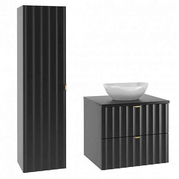 Petits-meubles KOUPELNOVÝ NÁBYTEK 60.6cm Lexa 2er-Set Černá