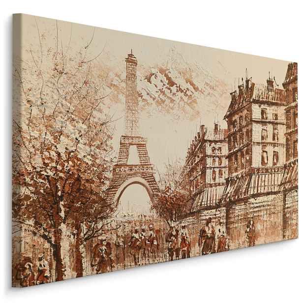Plátno Paříž Panorama V Odstínech Béžové Varianta: 90x60