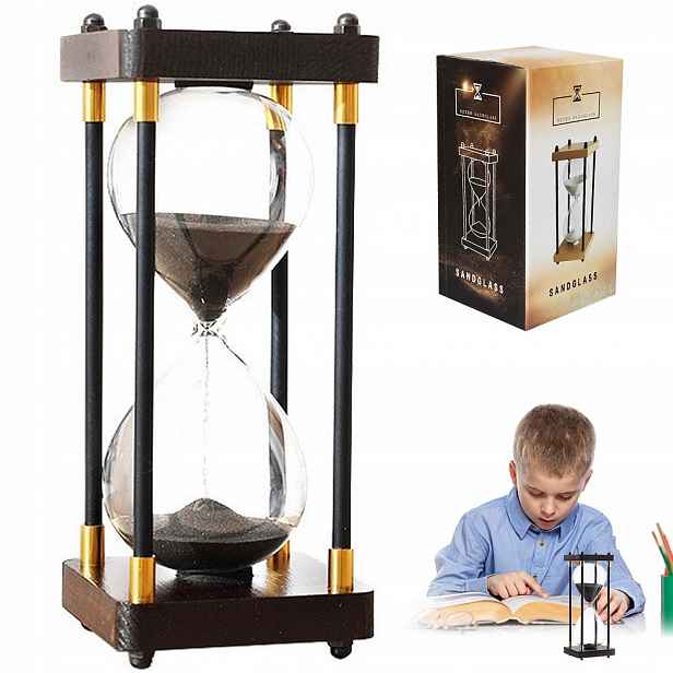 Přesýpací hodiny Bedee 30 minut s dřevěným rámem 23 cm Dekorace do kanceláře a obývacího pokoje