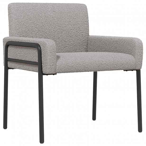 vidaXL Designové křeslo Světle šedá Bouclé