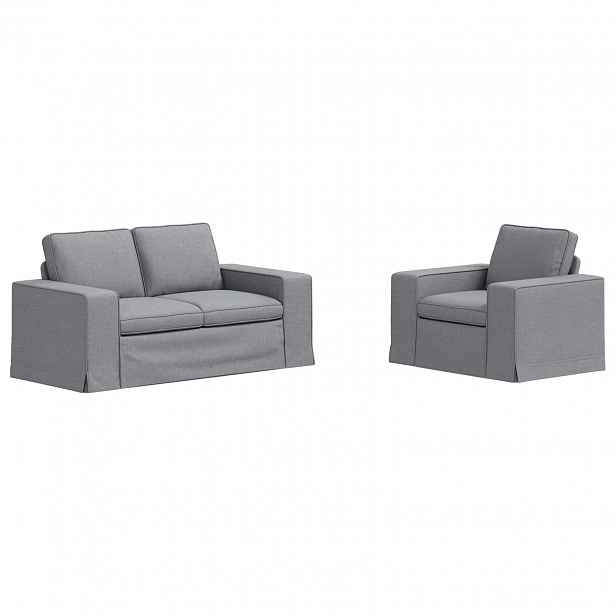 vidaXL Set pohovek 2 ks Světle šedá textil