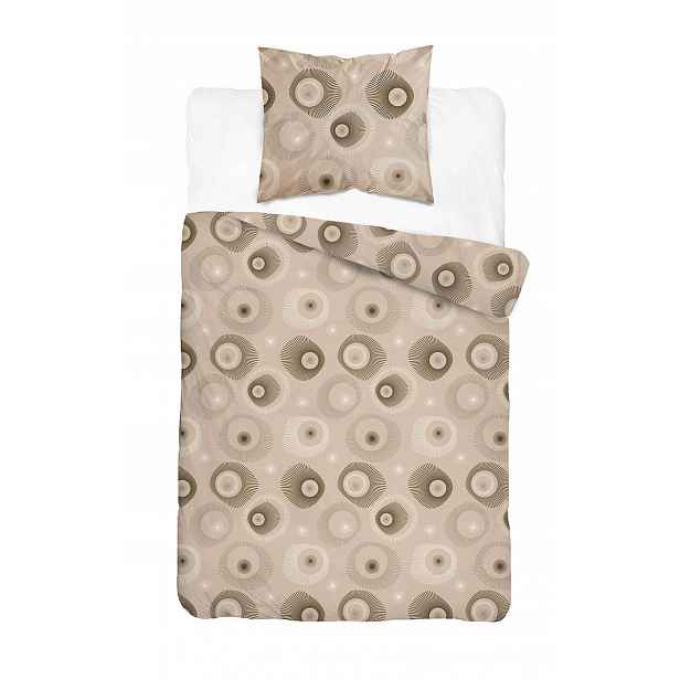 Povlečení 140x200 béžové s geometrickým vzorem Home Satin