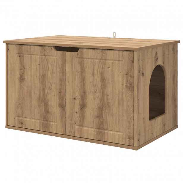 vidaXL Kočičí dům Umělecký dub 85 x 55 x 50,5 cm Kompozitní dřevo