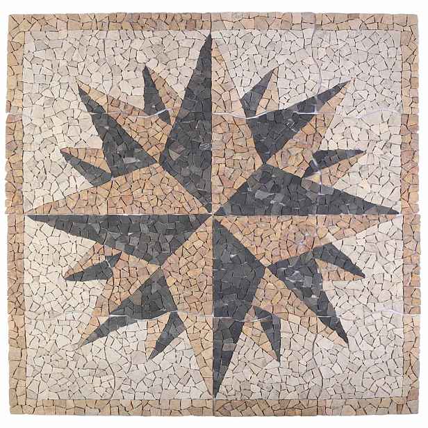 vidaXL Mozaikové dlaždice s vítr patternem Vícebarevný 120 x 120 cm