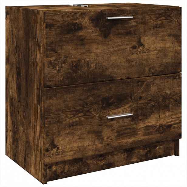 vidaXL Skříňka pod umyvadlo kouřový dub 59x37x59 cm kompozitní dřevo