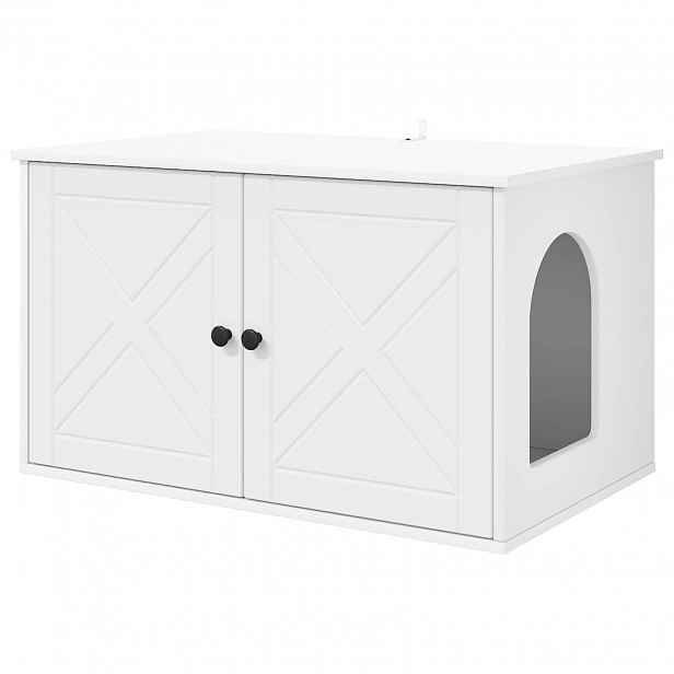 vidaXL Kočičí dům Bílá 85 x 55 x 50,5 cm Kompozitní dřevo