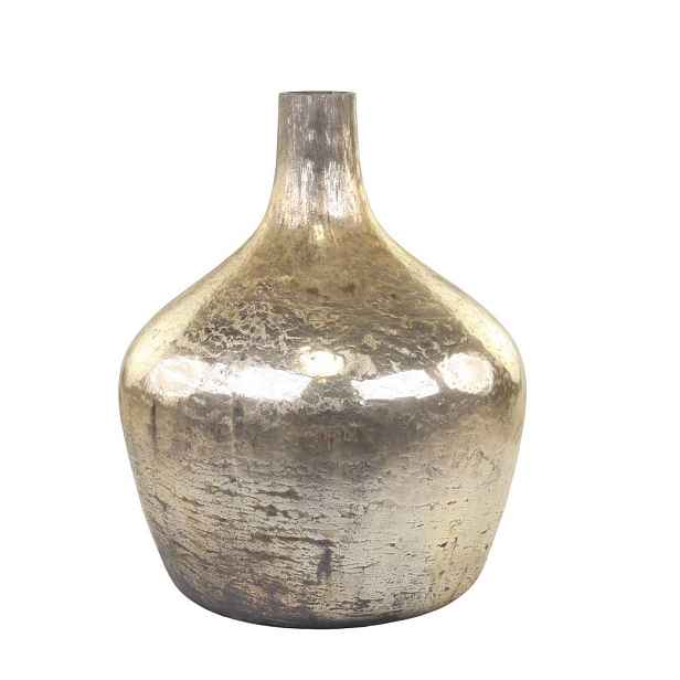 Zlatá rtuťová skleněná dekorační váza Ioana - Ø 25*33 cm Chic Antique