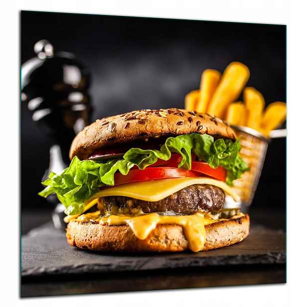 Skleněná Ochranná Deska Panel Lepidlo 60x65 Hamburger