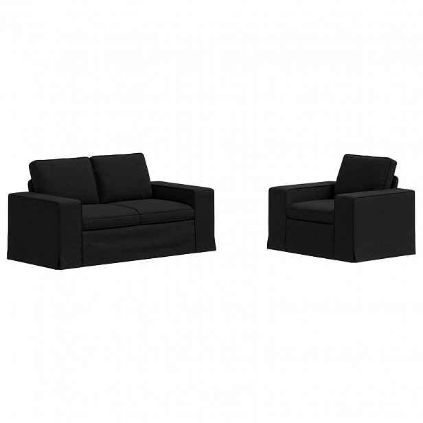 vidaXL Set pohovek 2 ks Černá textil